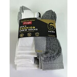 Rustler Wrangler Mens Cushion Crew Socks 6 Pairs Size 6-12 Recycled Cotton